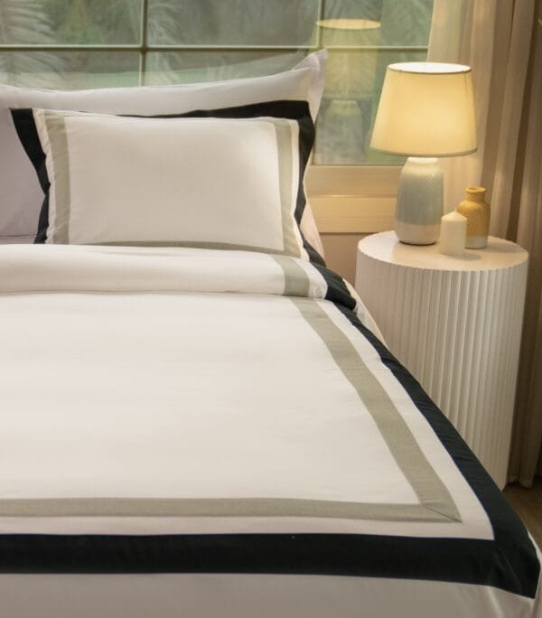 Beige Bedding Set with Brown and Green Stripes | Elegance Meets Simplicity - Image 3