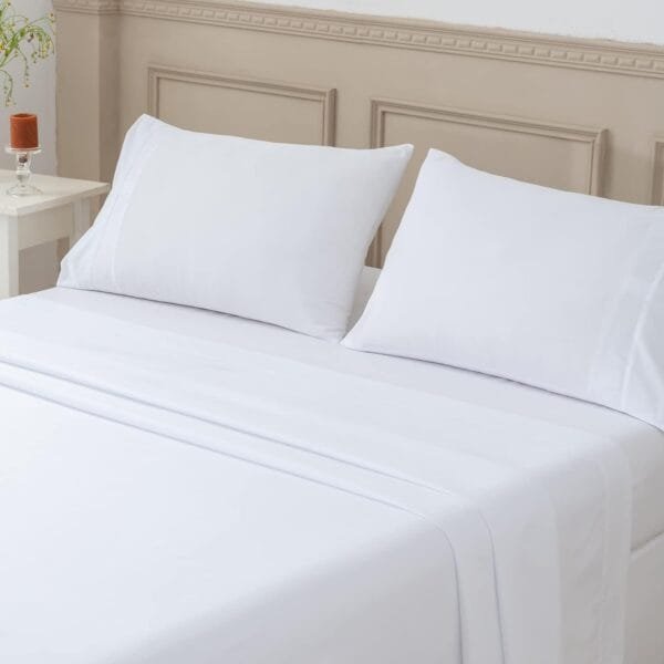 Luxury Cotton Flat Sheets with Satin Feel – 3-Piece Set - Image 4