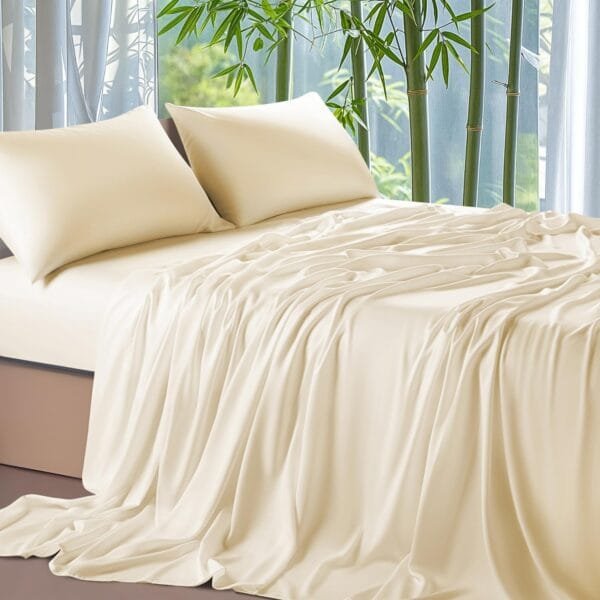 Luxury Cotton Flat Sheets with Satin Feel – 3-Piece Set - Image 2