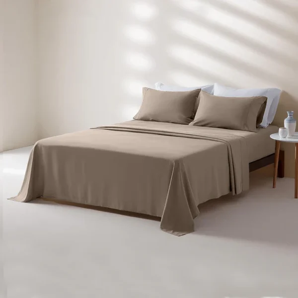 Luxury Cotton Flat Sheets with Satin Feel – 3-Piece Set - Image 5