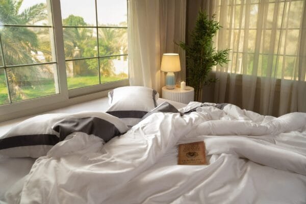 Beige Bedding Set with Brown and Green Stripes | Elegance Meets Simplicity - Image 4