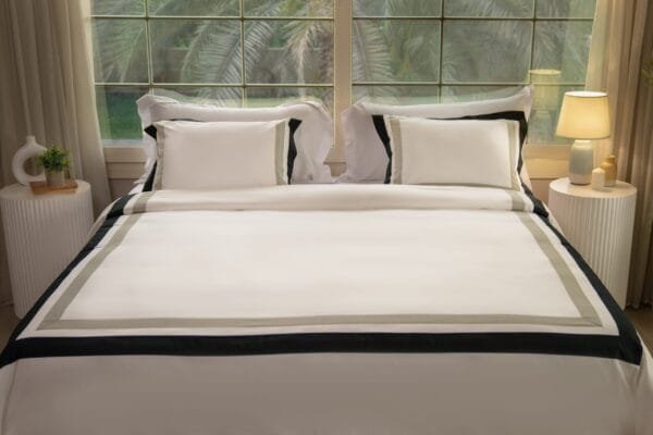 Beige Bedding Set with Brown and Green Stripes | Elegance Meets Simplicity - Image 5