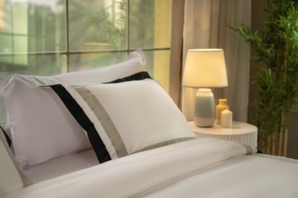 Beige Bedding Set with Brown and Green Stripes | Elegance Meets Simplicity - Image 6