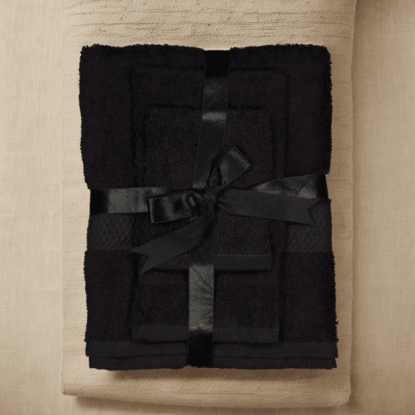 Elegant Black Towel Collection – Luxe Absorbency & Style - Image 2
