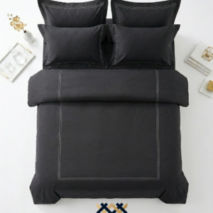 Stylish Black Stripe Duvet Cover Set - Transform Your Space with Elegance 6 PC 600 TC