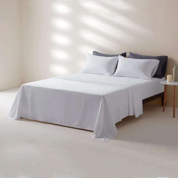 Luxury Cotton Percale Flat Sheets – 3-Piece Set