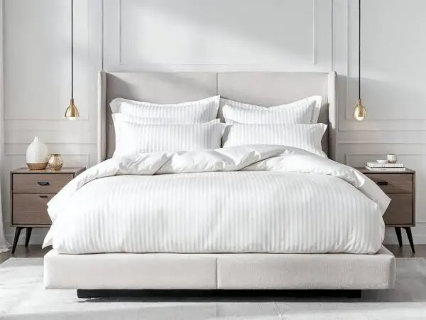100% Egyptian Cotton Striped Hotel Comforter Set - Image 4