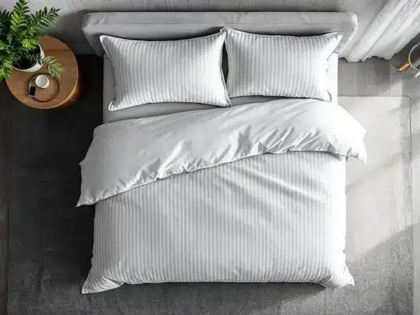 100% Egyptian Cotton Striped Hotel Comforter Set