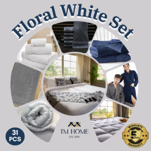 Floral White Set – Luxurious 31 Piece Set & Complete Bedroom Essentials