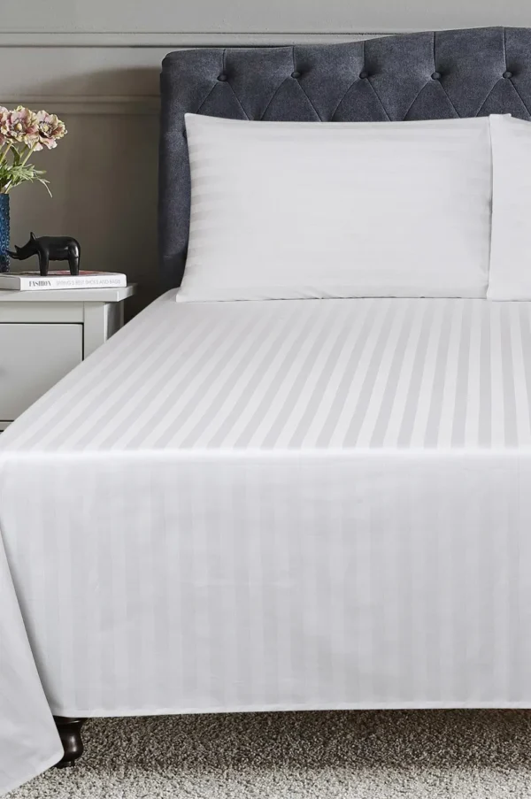 Striped Flat Sheet Set – Style Meets Comfort ( 3 Pcs ) - Image 2
