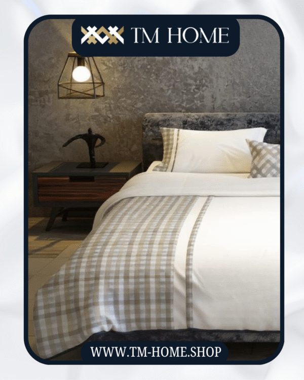 Modern Chic Luxurious Plaid 100% Egyptian Cotton Bedding Set - Image 2